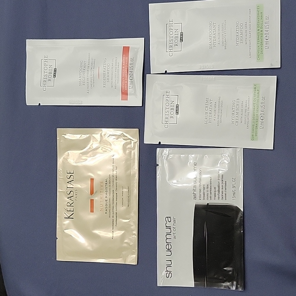 Hair Sample Lot Treatment and Shampoo (Kerastase, Shu Uemura, Christophe Robin)
